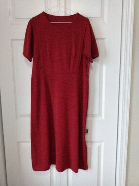 Handmade Mennonite Cape Dress 38"B 35"W Red Black Prairie Farmhouse Amish